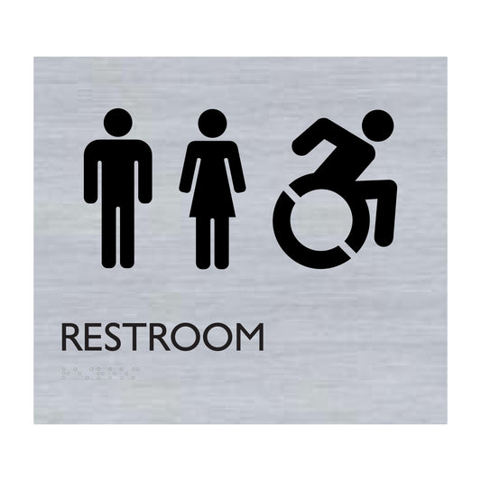 Restroom Women And Men And Disable Sign