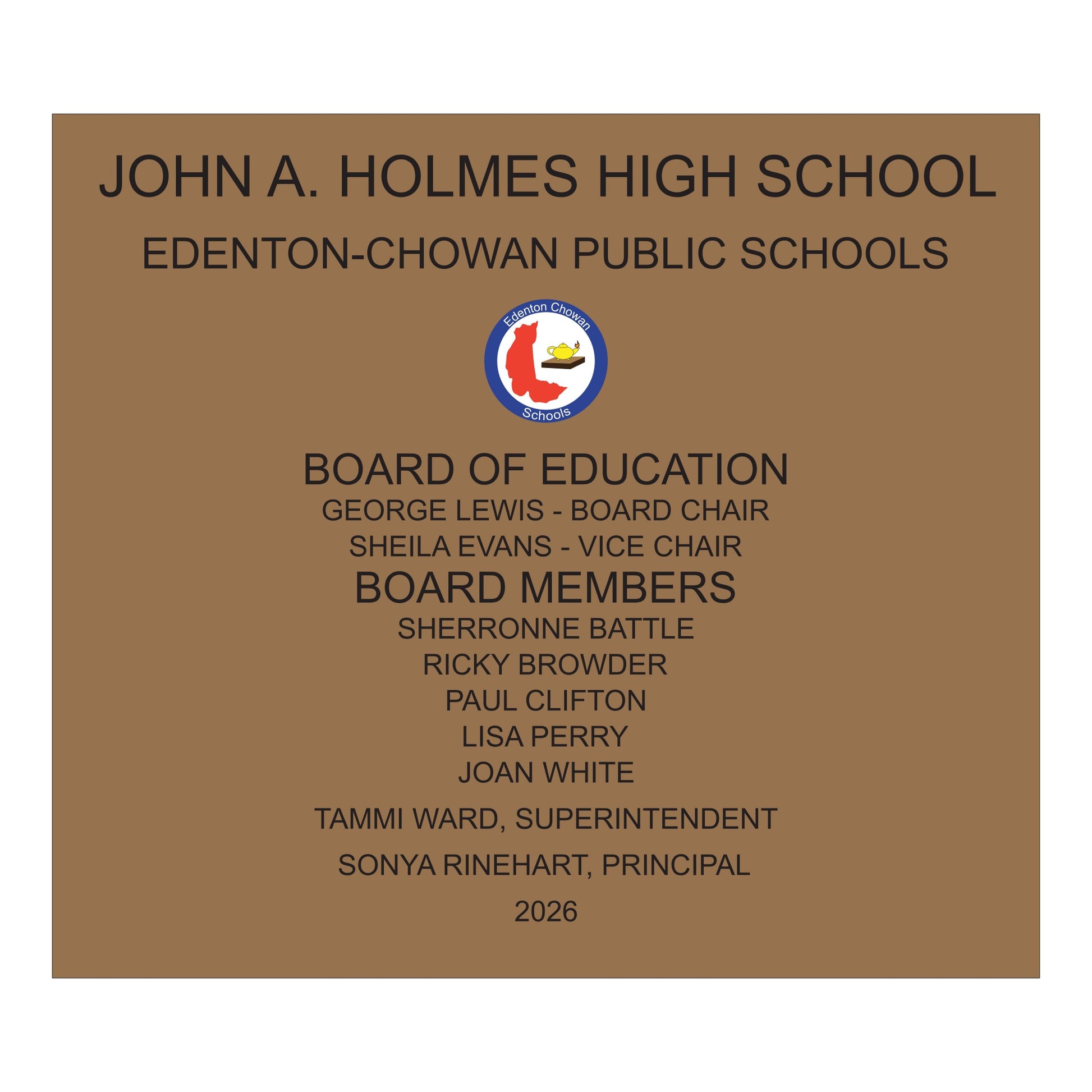 School Plaque Sign Aluminum Engrave Etched Sign
