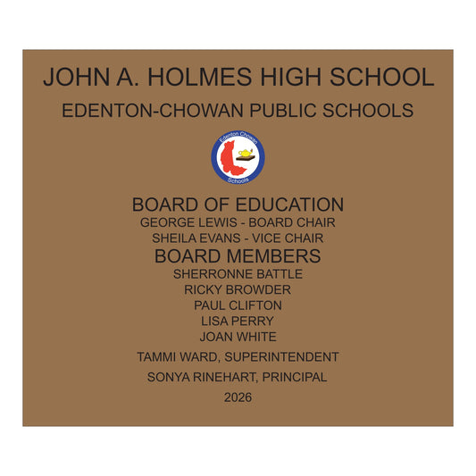 School Plaque Sign Aluminum Engrave Etched Sign