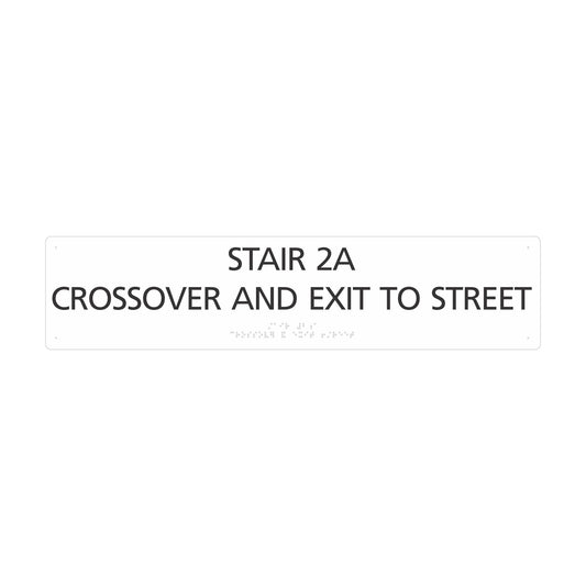 Stair 2a Crossover And Exit To Street Ada Sign Painted White