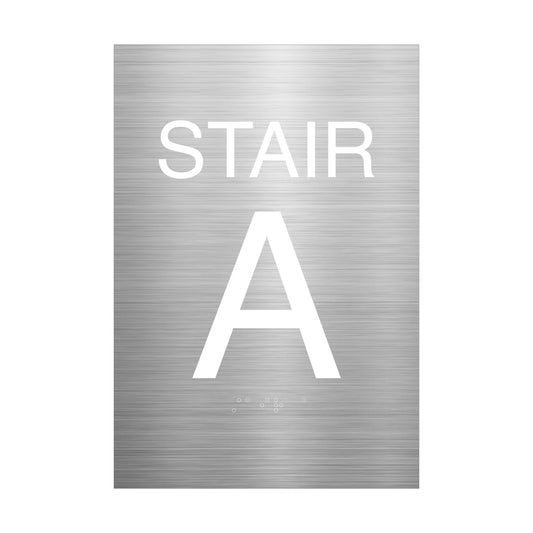 Stair A Brushed Ada Sign Aluminum Made