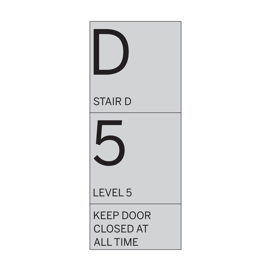 Stair D Level 5 Keep Door Closed At All Time Sign