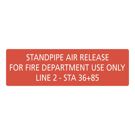 Standpipe Air Release Sign Cnc Routed Alum Plaque