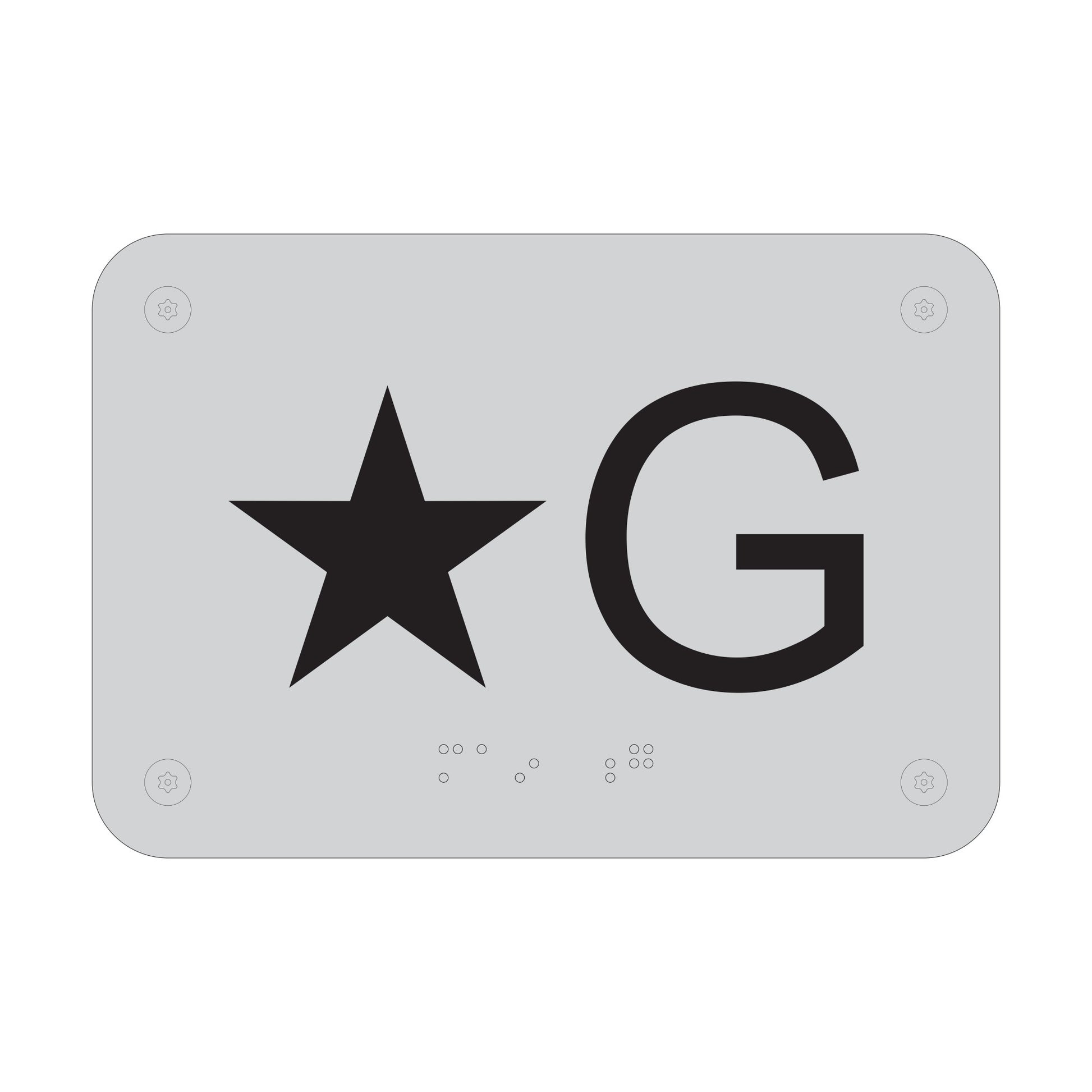 Star G Ada Aluminum Sign