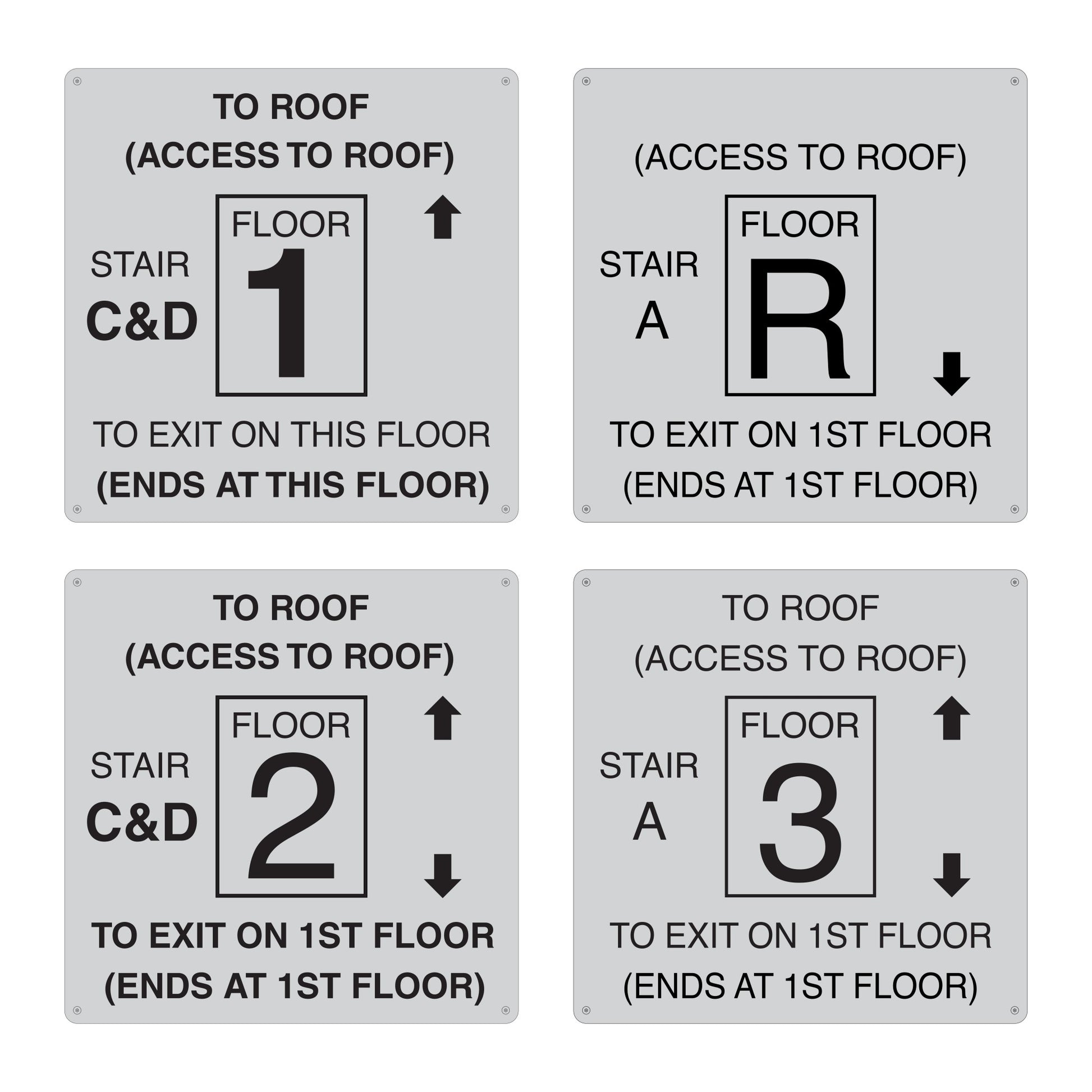 To Roof Access To Roof 1 2 3 R Indicator Sign