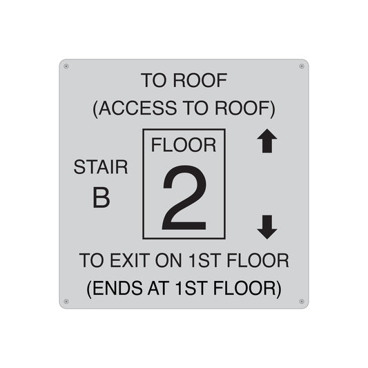 To Roof To Exit On 1st Floor Ends At 1st Floor Sign