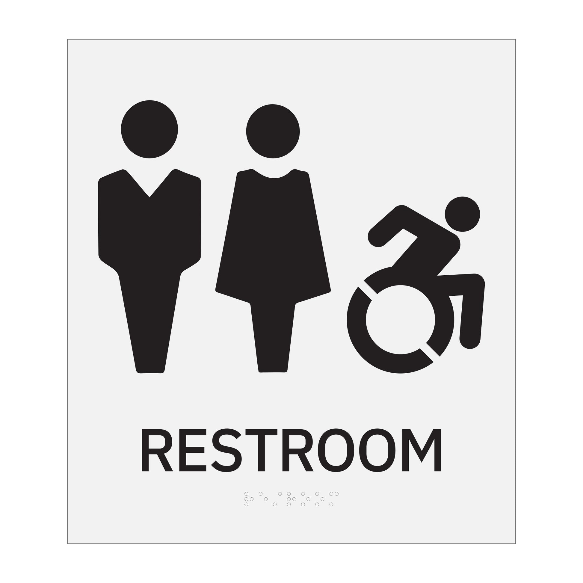 Women Men And Disable Sign Square Sign