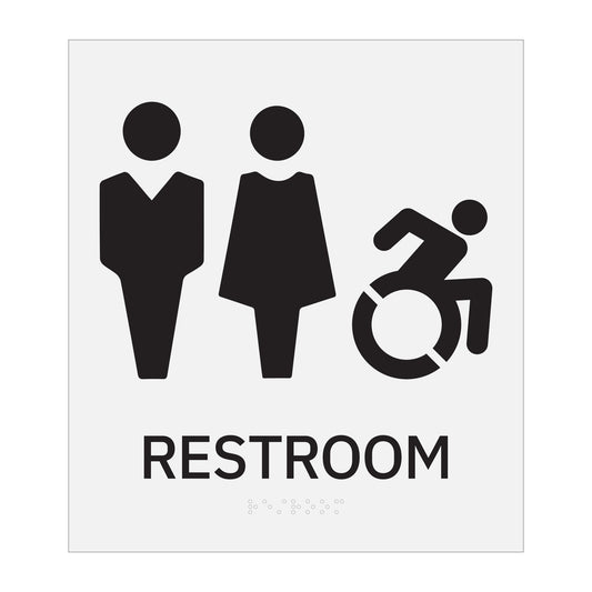 Women Men And Disable Sign Square Sign