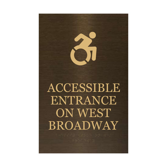Brass Handicap Sign Disable Sign Accessible Entrance