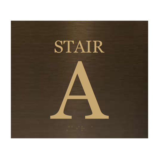 Brass Oxidized Stair Sign A
