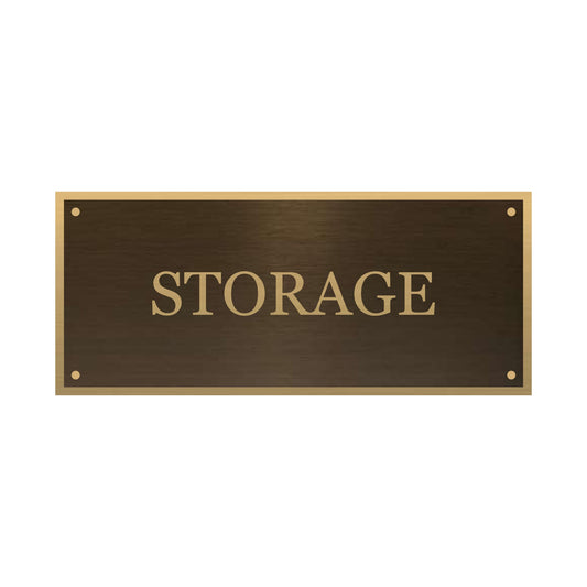 Brass Storage Rectangle Sign