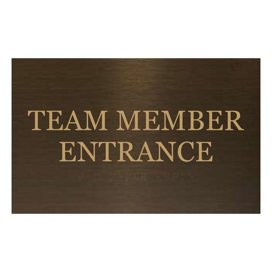 Brass Team Member Entrance Sign