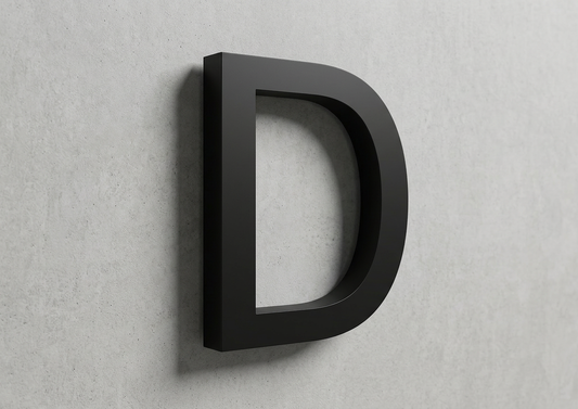 Channel Letter D Arial Black