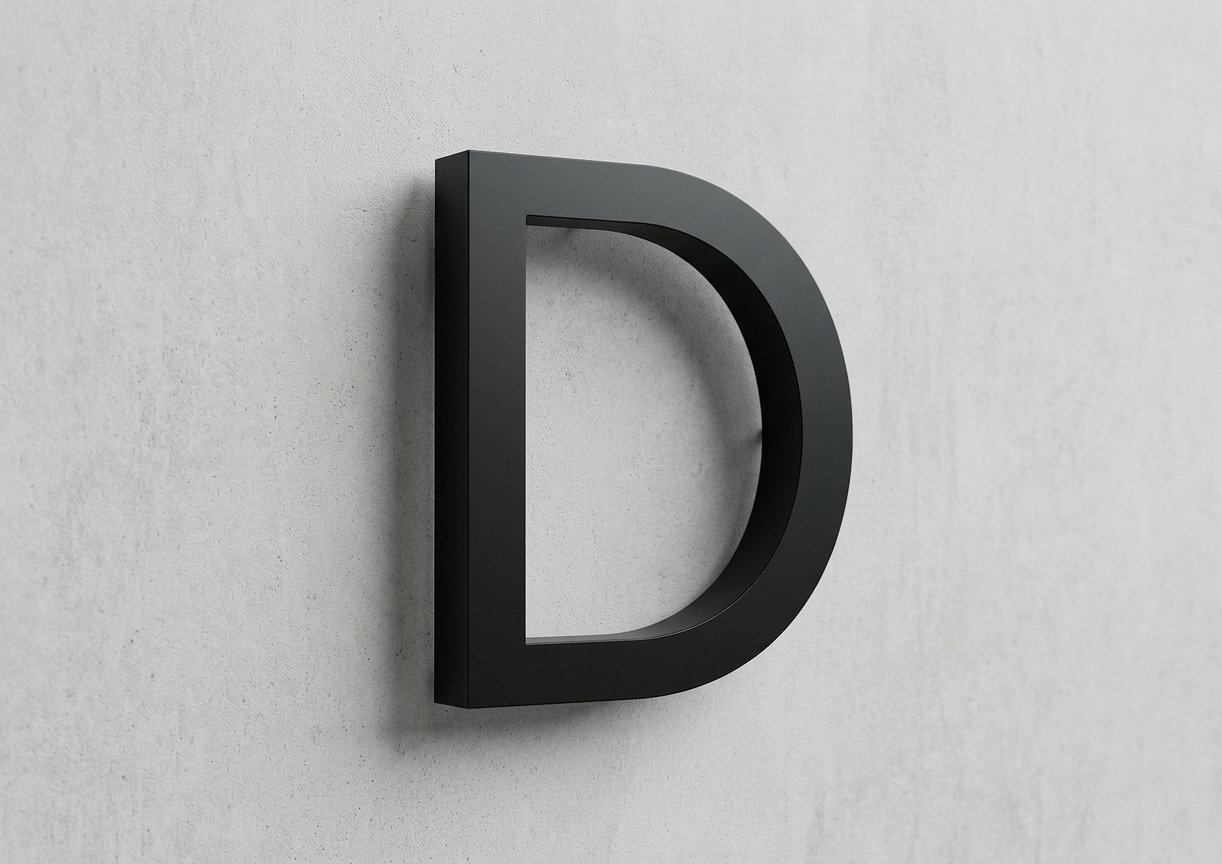 Channel Letter D Gotham Black