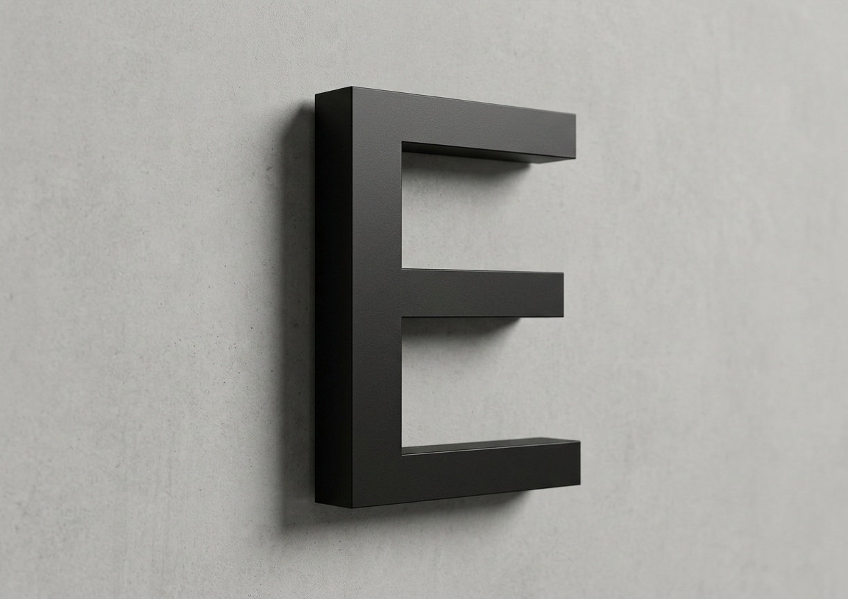 Channel Letter E Arial Black