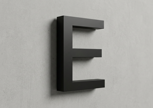 Channel Letter E Arial Black