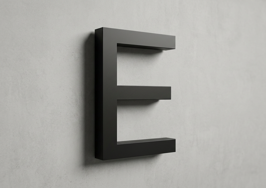 Channel Letter E Gotham Black