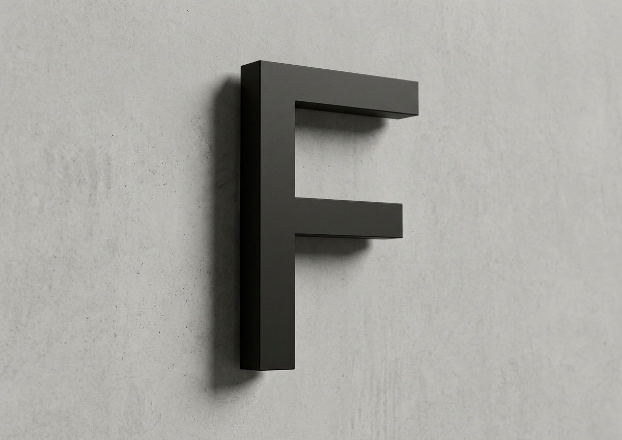 Channel Letter F Arial Black