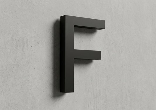 Channel Letter F Arial Black