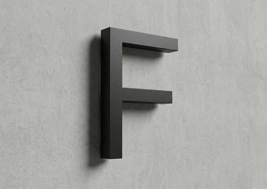 Channel Letter F Gotham Black