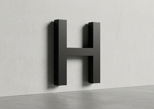 Channel Letter H Arial Black