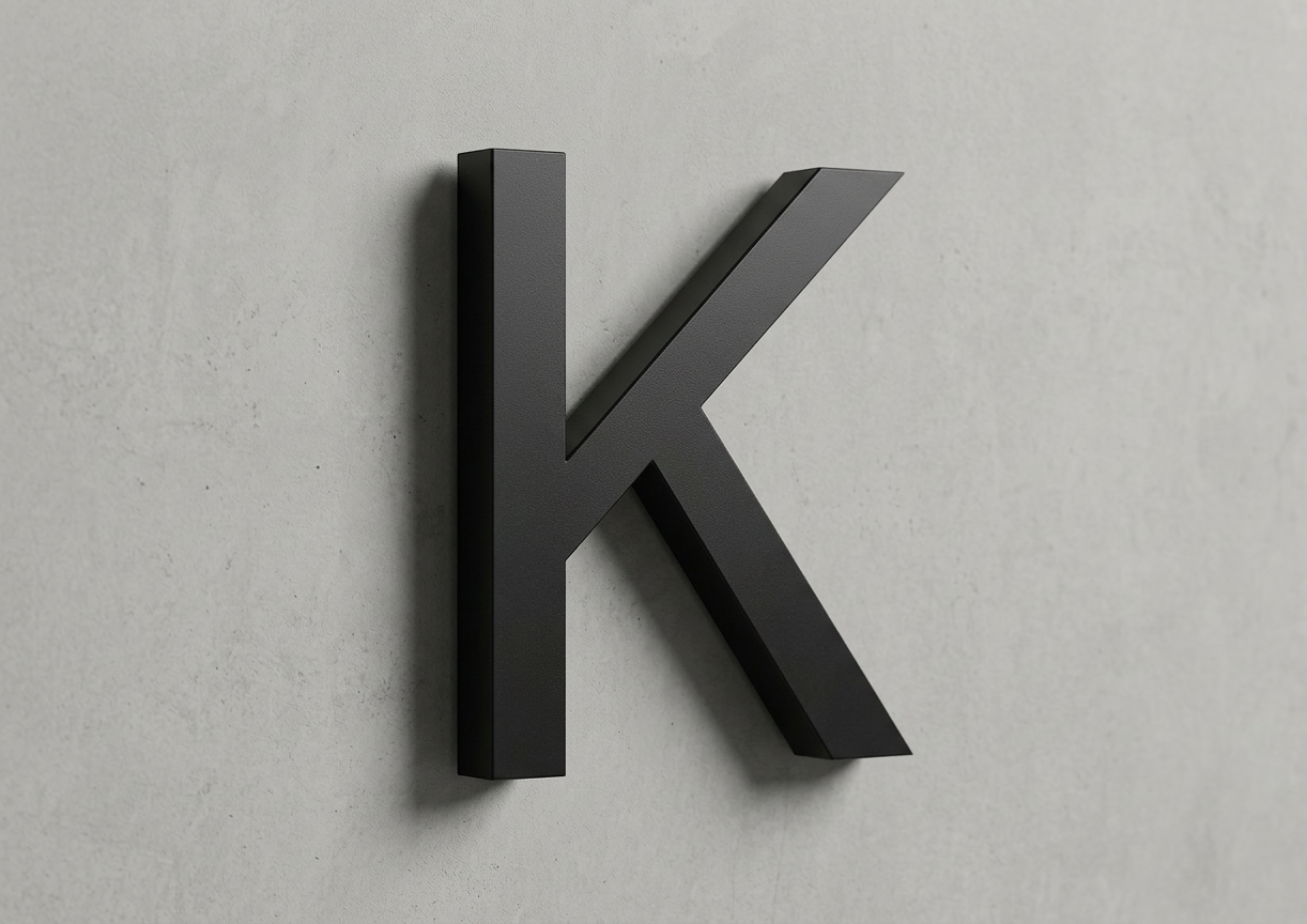 Channel Letter K Arial Black