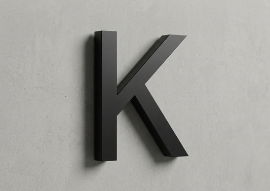 Channel Letter K Arial Black
