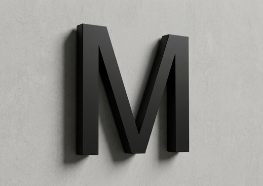 Channel Letter M Arial Black