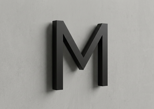 Channel Letter M Gotham Black