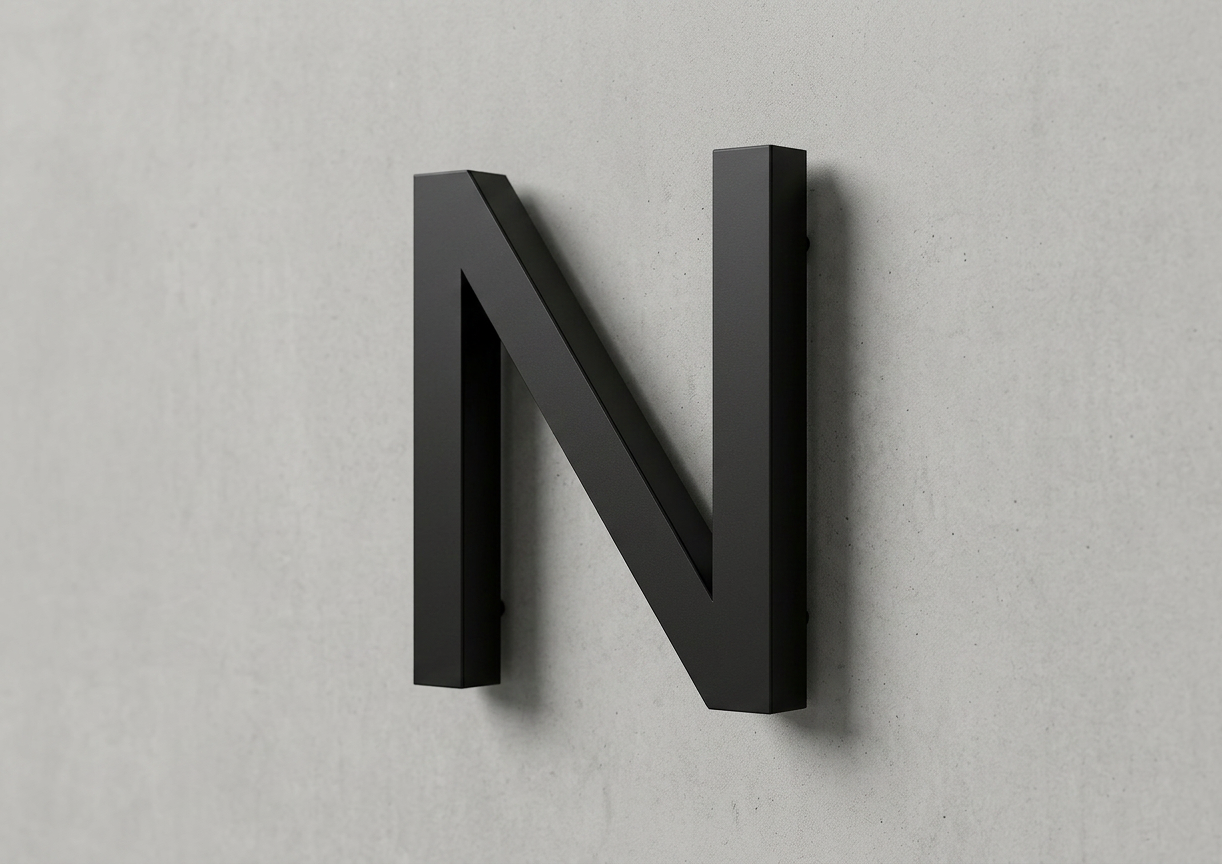 Channel Letter N Gotham Black