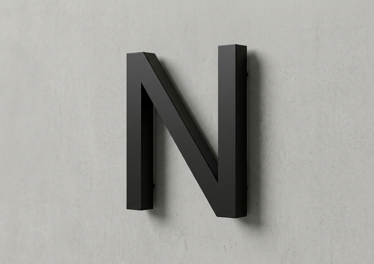 Channel Letter N Gotham Black