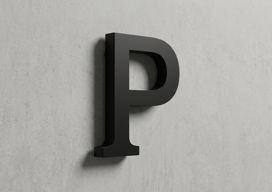 Channel Letter p Arial Black