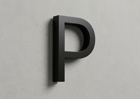 Channel Letter p Gotham Black