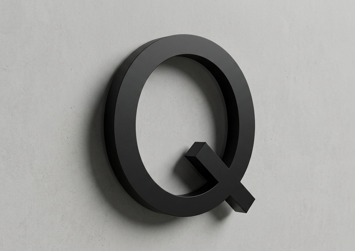 Channel Letter Q Gotham Black