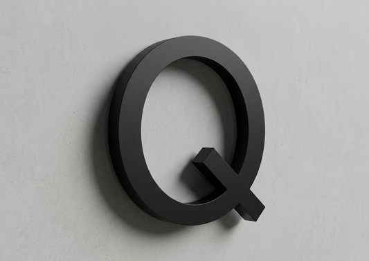 Channel Letter Q Gotham Black