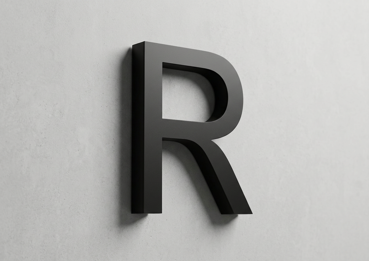 Channel Letter R Arial Black