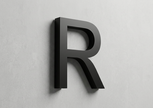 Channel Letter R Arial Black