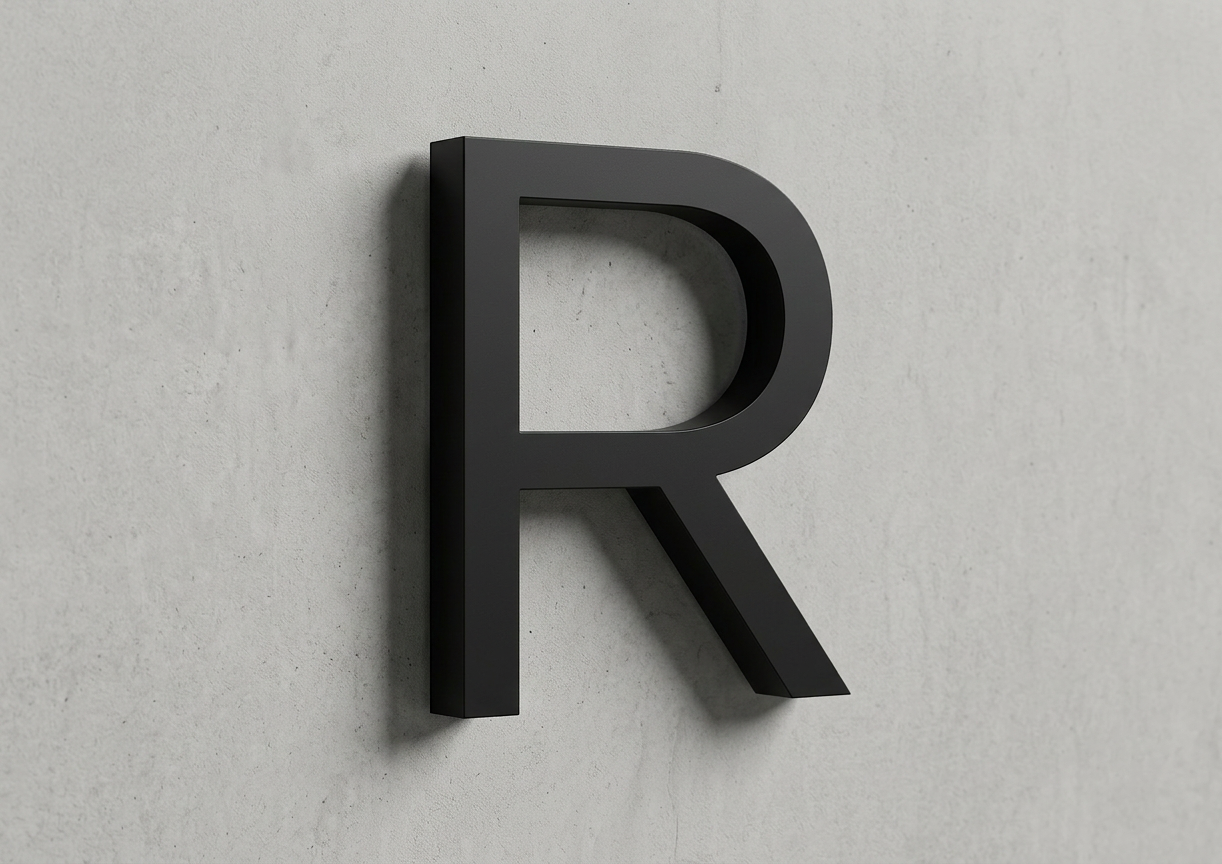 Channel Letter R Gotham Black