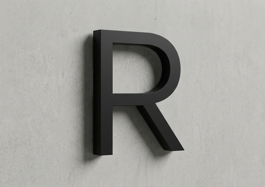 Channel Letter R Gotham Black