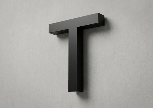 Channel Letter T Gotham Black