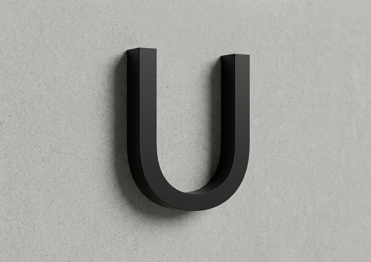 Channel Letter U Gotham Black