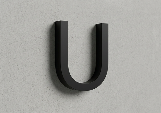 Channel Letter U Gotham Black