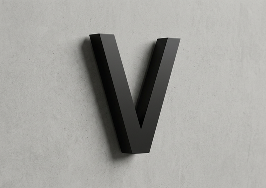 Channel Letter V Arial Black