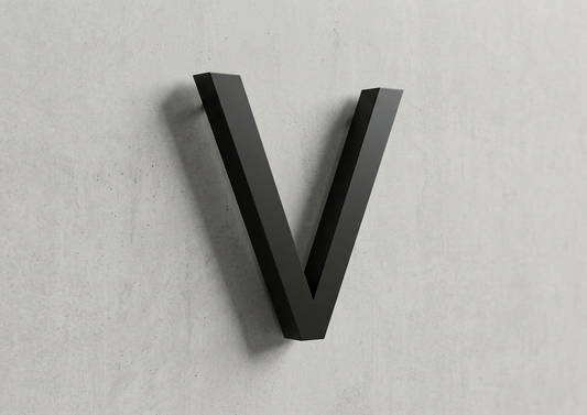 Channel Letter V Gotham Black