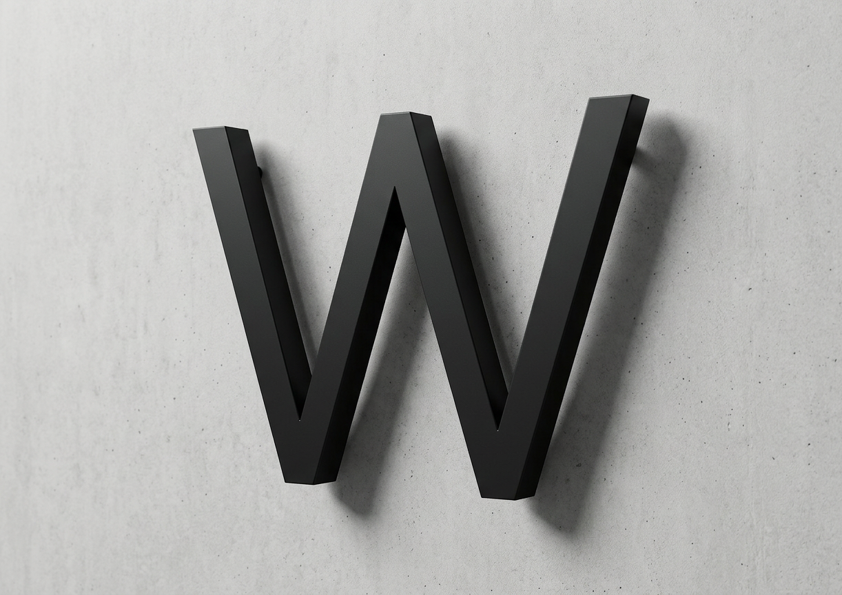 Channel Letter W Gotham Black