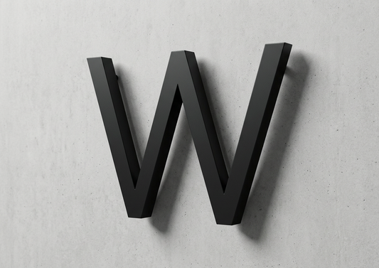 Channel Letter W Gotham Black