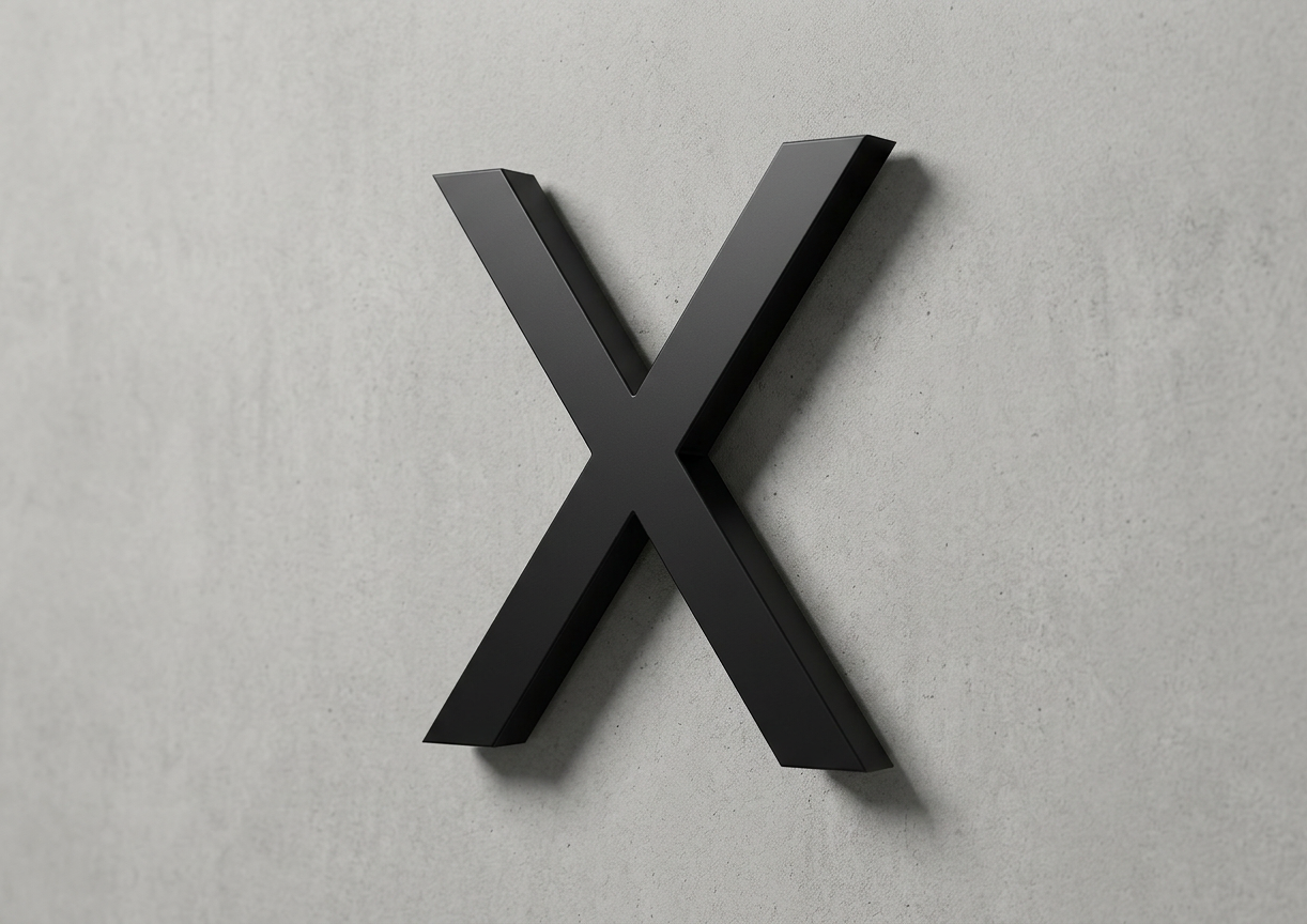 Channel Letter X Gotham Black