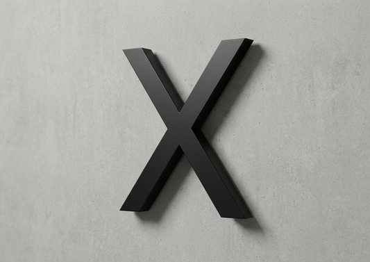 Channel Letter X Gotham Black