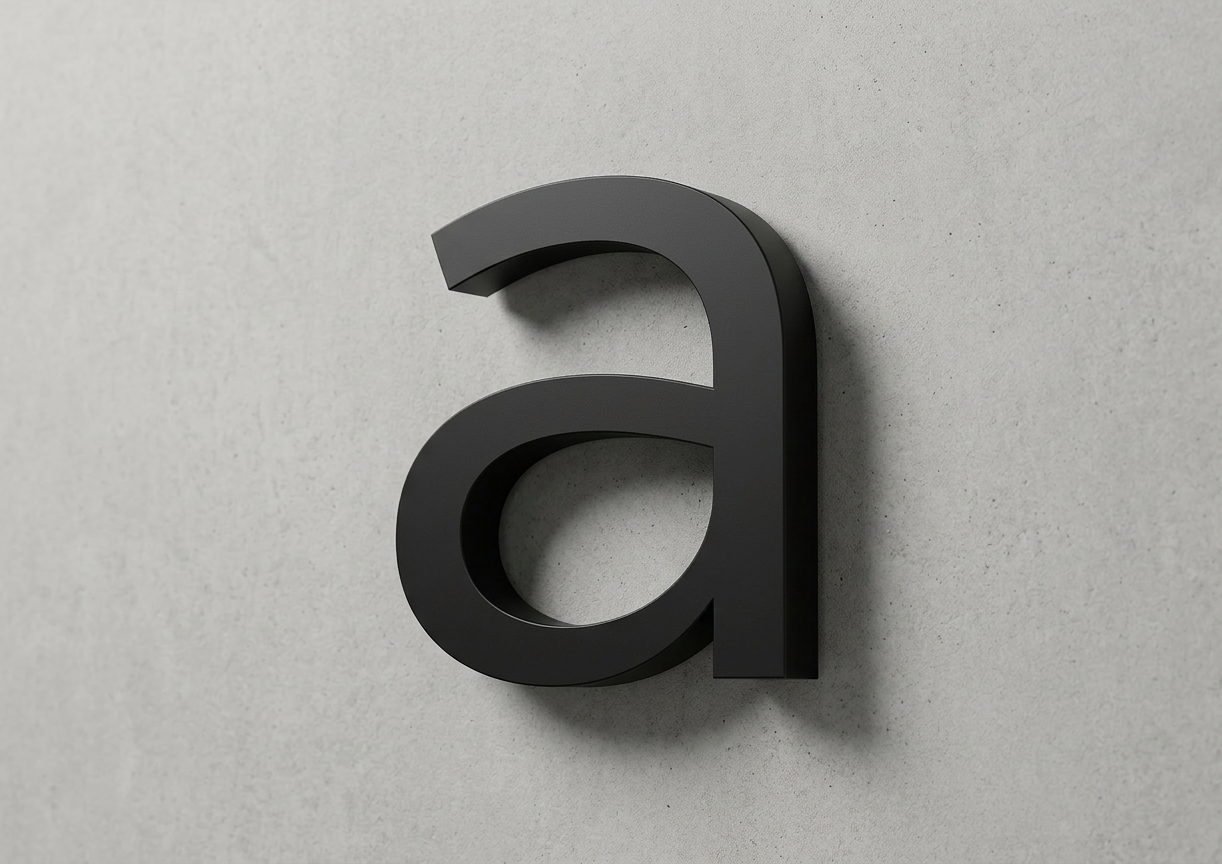 Channel Letter a Gotham Black