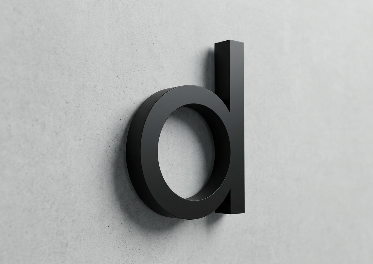 Channel Letter d Gotham Black